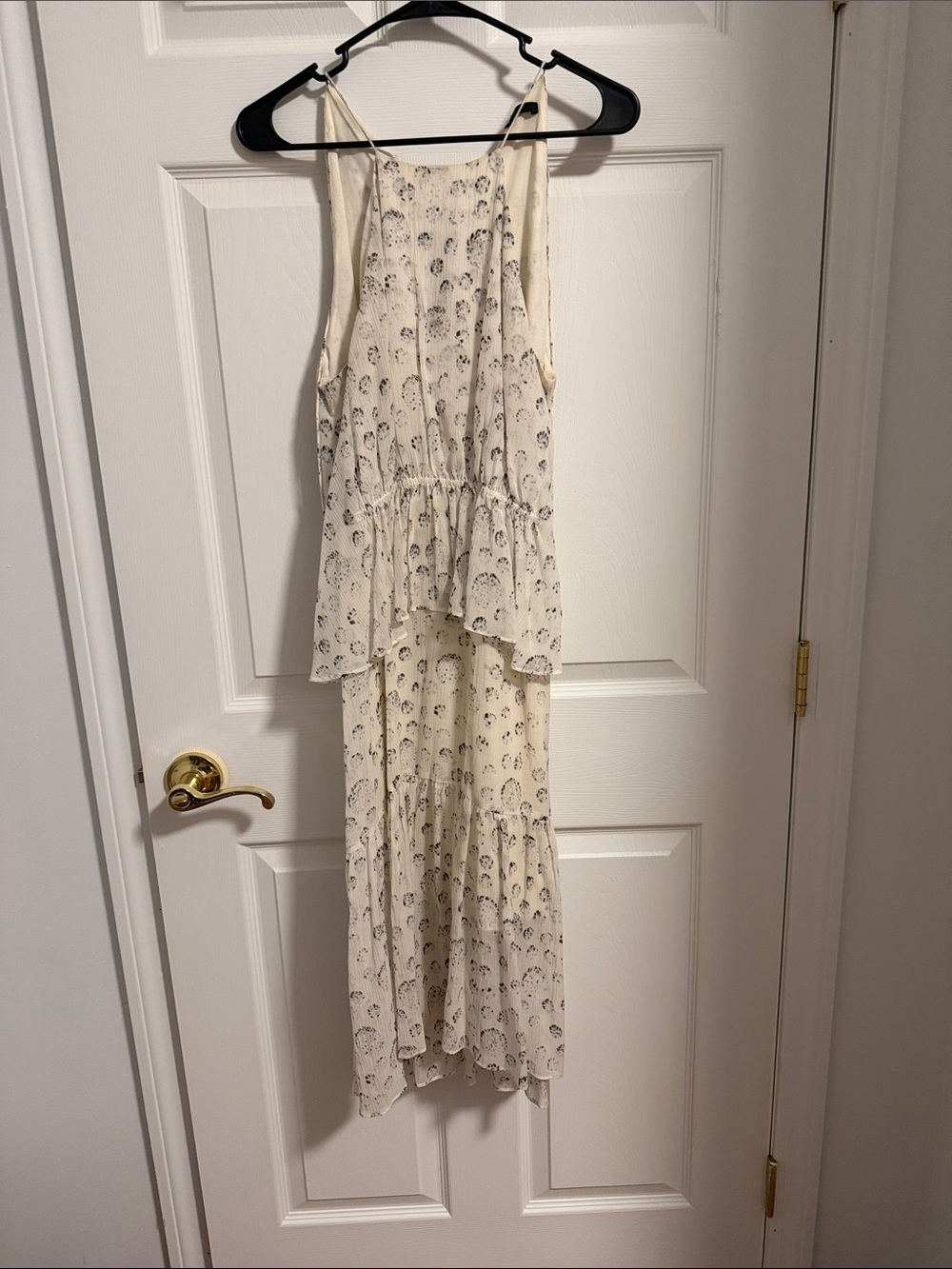 Tibi Cream Printed Tiered Maxi Dress